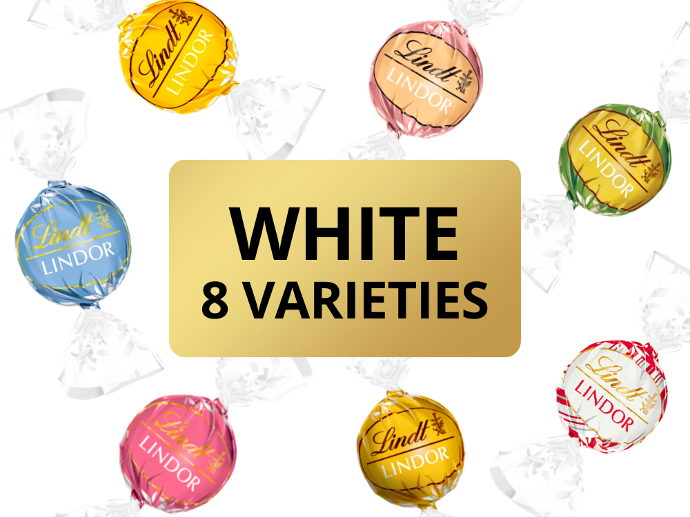 Lindt Lindor White Chocolate Collection 8 Varieties Chocolate Emporium 6468