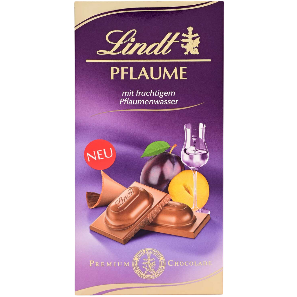 Lindt Plum Liqueur Milk Chocolate 100g Bar BB End June 24