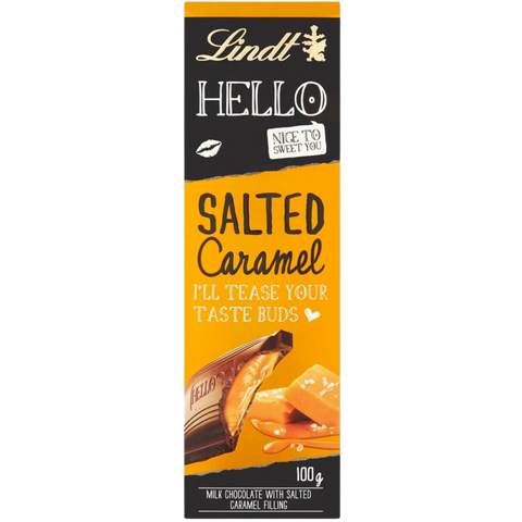 Lindt Hello Salted Caramel | 100g | Corner of box dented