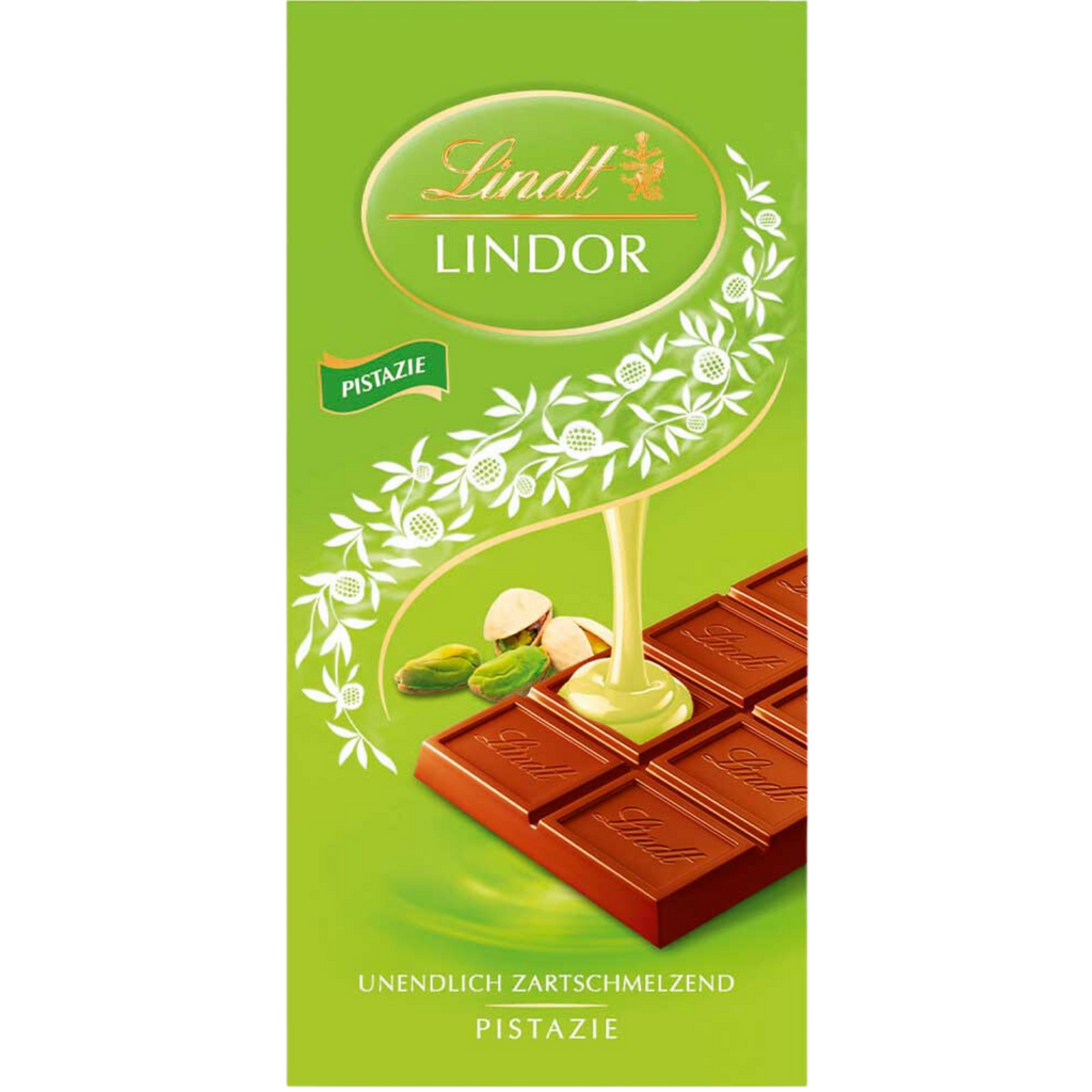 Lindt Lindor Pistachio Milk Chocolate 100g Bar Chocolate Emporium lindt-lindor-pistachio-milk-chocolate-100g-bar-chocolate-emporium