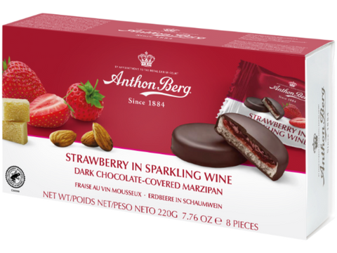 Anthon Berg Strawberry Sparkling Wine Dark Chocolate Marzipan | 220g