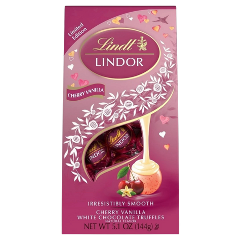 Cherry Vanilla White Chocolate Lindt Lindor | 144g Bag