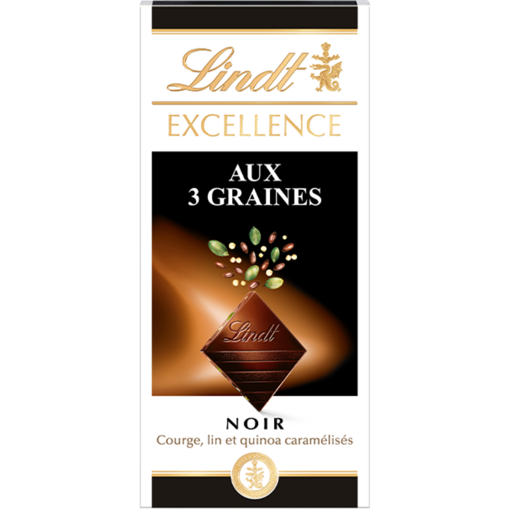 Lindt Excellence | Pumpkin Flax & Quinoa Seeds | 100g Bar – Chocolate ...