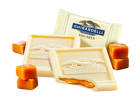 Damaged Caramel White Chocolate Ghirardelli Squares (10)