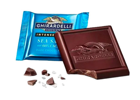 Damaged Intense 60% Dark Chocolate & Sea Salt Ghirardelli Squares | 10