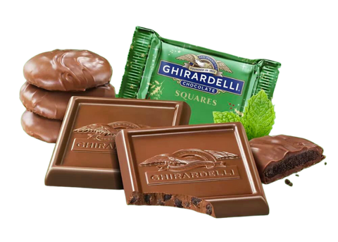 Damaged Mint Cookie Milk Chocolate Ghirardelli Squares (10)