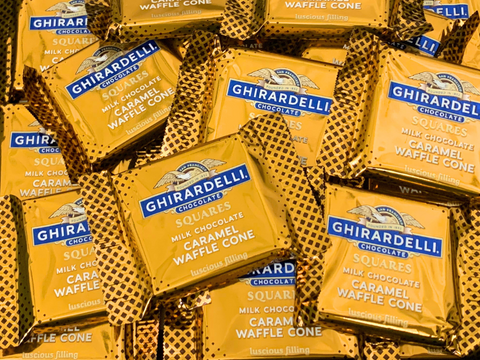 Ghirardelli Caramel Waffle Cone Milk Chocolate Square | 15g