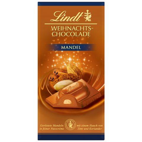 Lindt Christmas Spiced Almond Milk Chocolate Bar (100g)