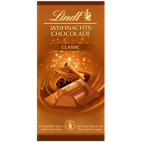 Lindt Classic Christmas Spiced Hazelnut Chocolate Bar (100g)