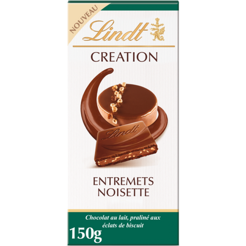 Lindt Creation | Hazelnut Cream Dessert Milk Chocolate Bar | 150g Bar