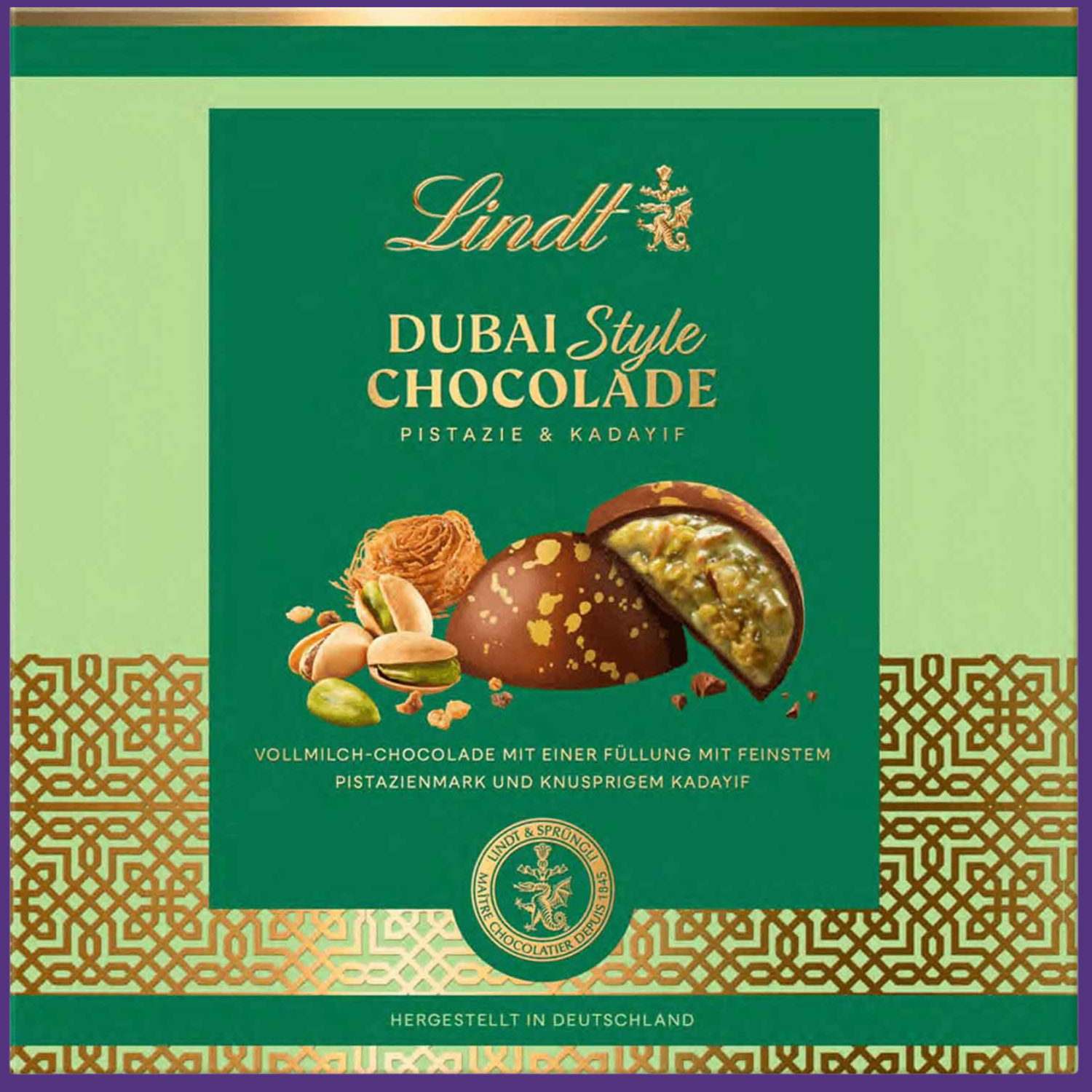 Lindt | Dubai Style | Milk Chocolate Pistachio & Pastry
