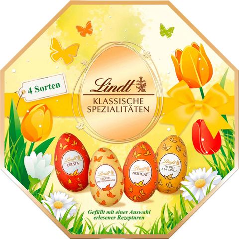 Lindt Easter Egg Gift Box | 144g | 4 varieties | 8 eggs | 144g