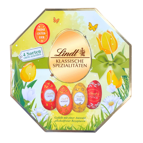Lindt Easter Eggs Gift Box | 4 varieties | 12 eggs | 214g