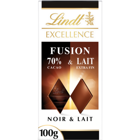 Lindt Excellence | Fusion 70% Dark & Milk Chocolate | 100g Bar