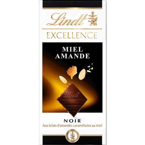 Lindt Excellence | Honey & Almonds Dark Chocolate | 100g Bar | BB End Feb 25