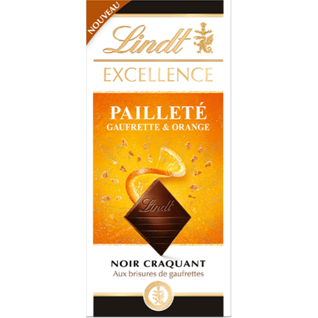 Lindt Excellence | Orange & Crispy Wafer Chips | 100g Bar – Chocolate ...