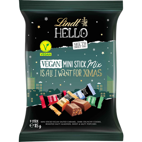 Lindt Hello Vegan Milk Chocolate Christmas Variety Bag | 85g Bag