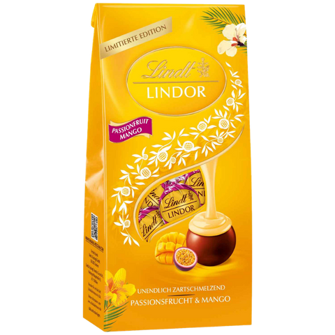 Lindt Lindor | Mango & Passion Fruit Milk Chocolate | 137g Bag