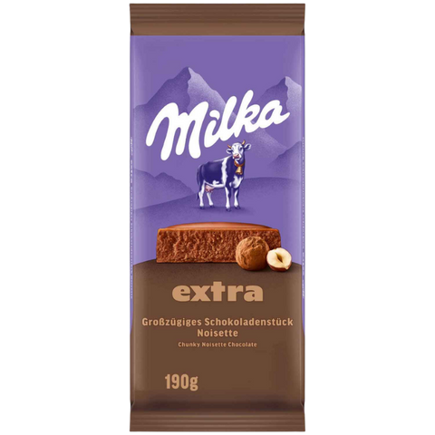 Milka Extra | Hazelnut Cream Milk Chocolate | 190g Bar
