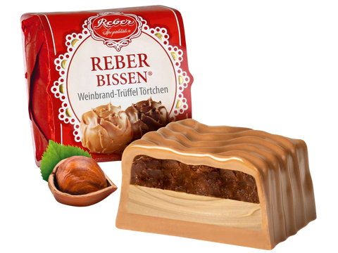 Reber Bissen Marzipan Brandy Milk Chocolate Pie | 40g