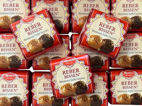 Reber | Bissen Marzipan Brandy Milk Chocolate Pie | 40g | BB End Aug 26