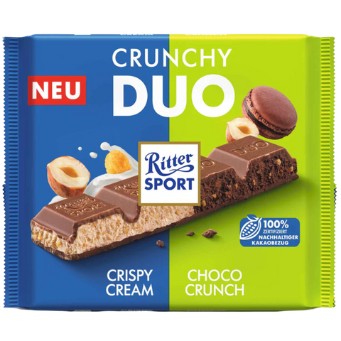 Ritter Sport Duo | Crunchy Hazelnut Cream & Macaroon Milk Chocolate | 218g