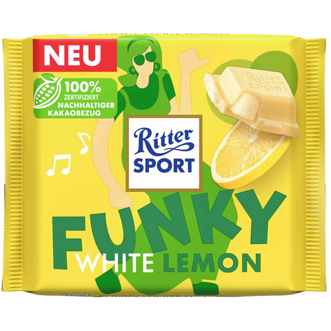 Ritter Sport | Funky Lemon White Chocolate Bar | 100g