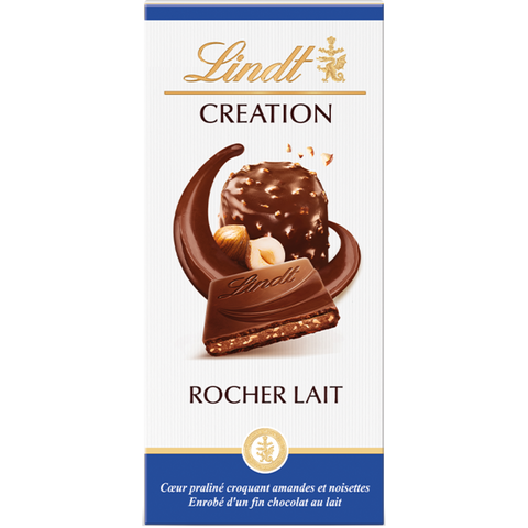 Lindt Creation | Hazelnut Rocher Milk Chocolate | 150g Bar