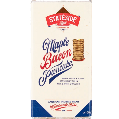 Stateside | Maple Bacon Pancake Milk & White Chocolate Bar | 90g