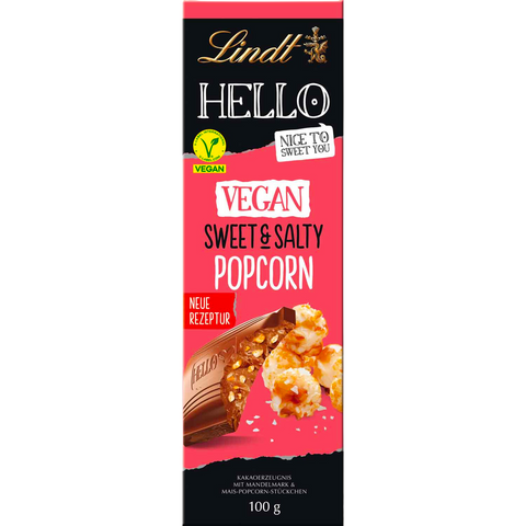 Lindt Hello VEGAN Sweet & Salty Popcorn Bar | 100g