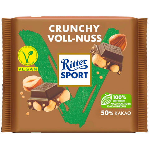 Ritter Sport Vegan Crunchy Hazelnut | 100g | BB 15.1.26
