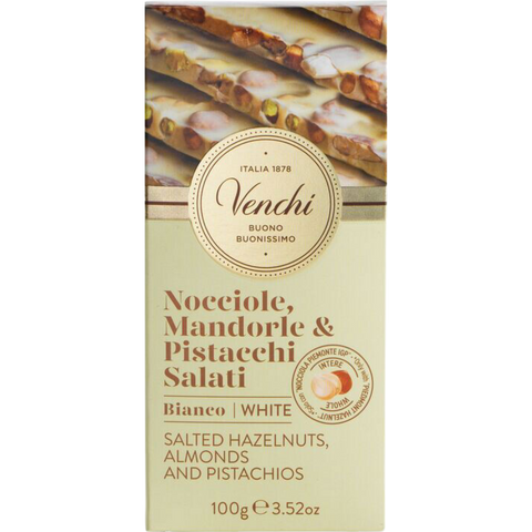 Venchi | Salted Nuts White Chocolate Bar | 100g