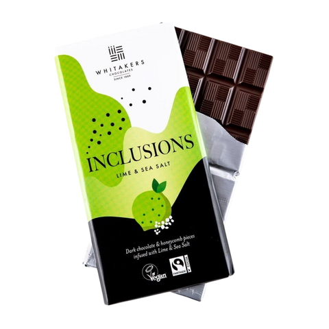 Whitakers Inclusions | Lime & Sea Salt Dark Chocolate | 90g Bar