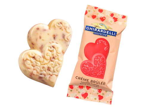 Ghirardelli Creme Brulee White Chocolate Duo Hearts