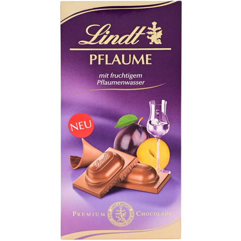 Lindt | Plum Liqueur Milk Chocolate | 100g Bar | BB End June 24