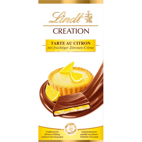 Lindt Creation | Lemon Citron Tart Milk Chocolate | 150g Bar