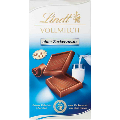 Lindt Milk Chocolate | 100g Bar | No Added Sugar Gluten Free