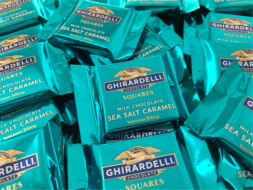 Ghirardelli Milk Salted Caramel Chocolate Square Chocolate Emporium